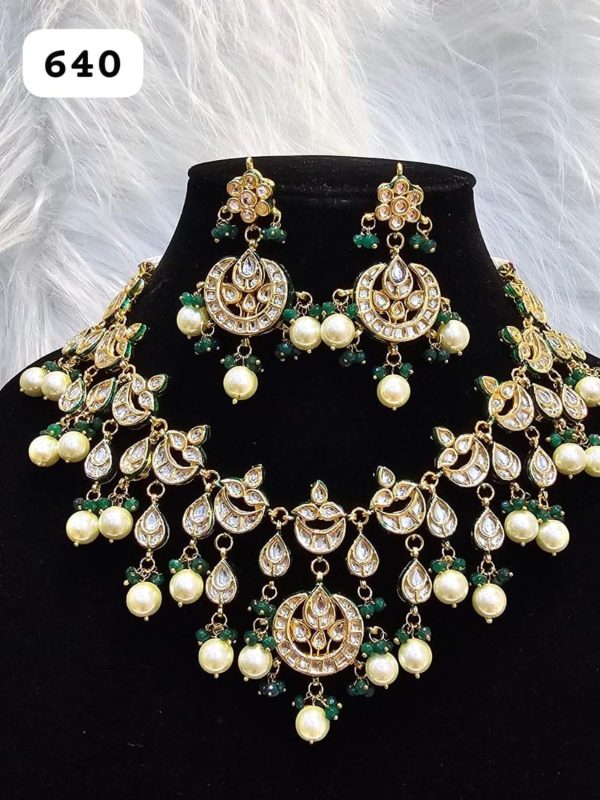 ? Royal Long Kundan Necklace Set – Code 640